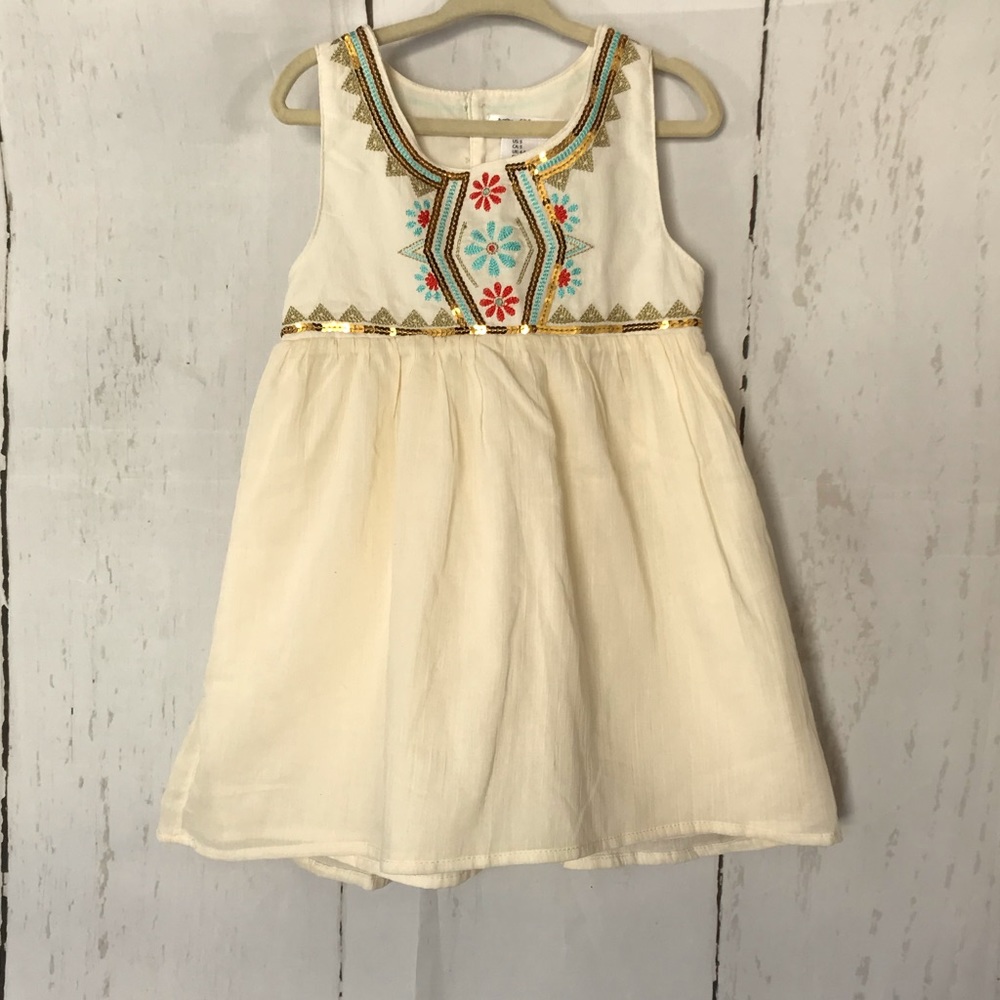 Aphorism Cream Top with Turquoise & Coral Embroidery from Anthropology